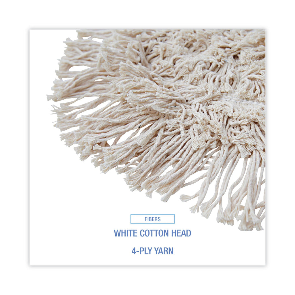 Boardwalk Wedge Dust Mop Head, Cotton, 17.5 x 13.5, White