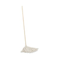 Boardwalk Handle/Deck Mops, 16 oz White Cotton Head, 48" Oak Wood Handle
