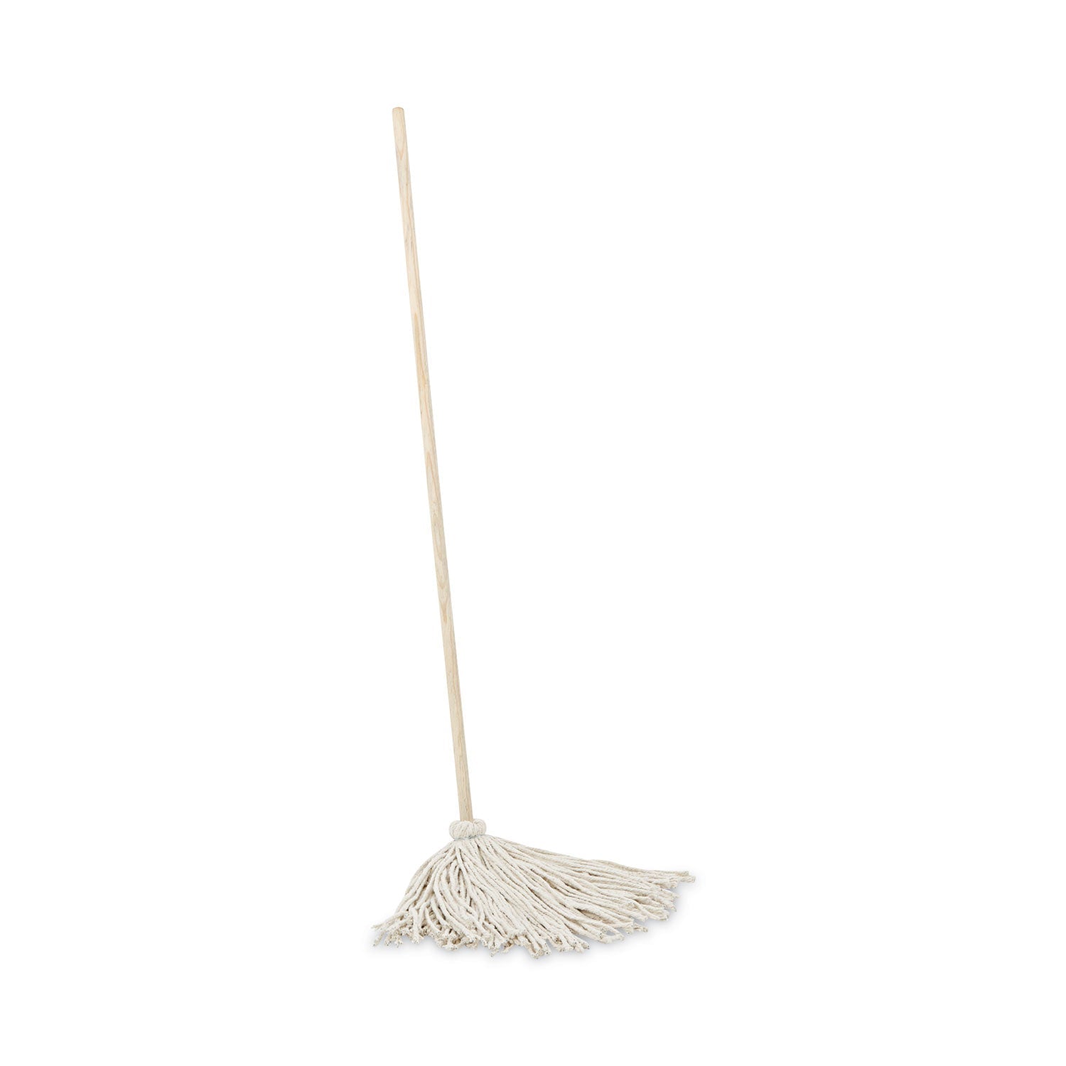 Boardwalk Handle/Deck Mops, 16 oz White Cotton Head, 48" Oak Wood Handle