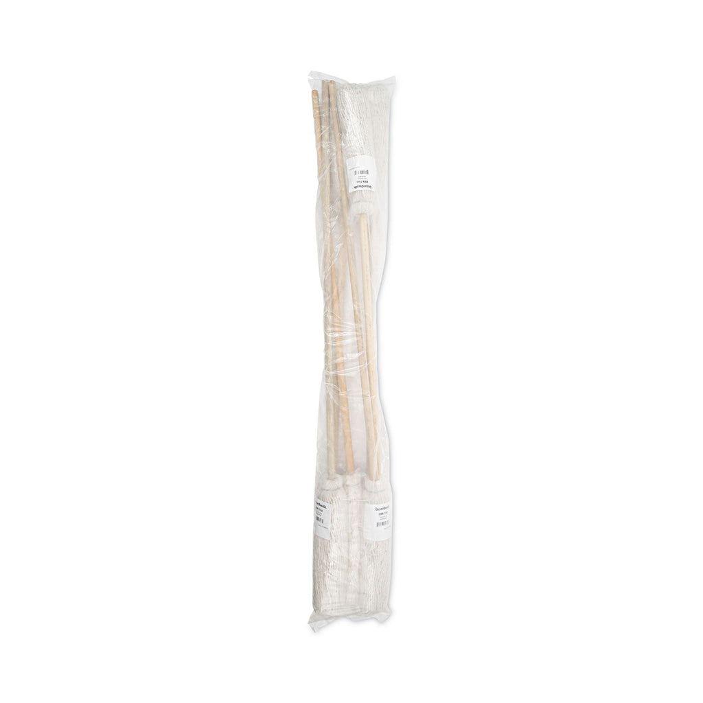 Boardwalk Handle/Deck Mops, 16 oz White Cotton Head, 48" Oak Wood Handle