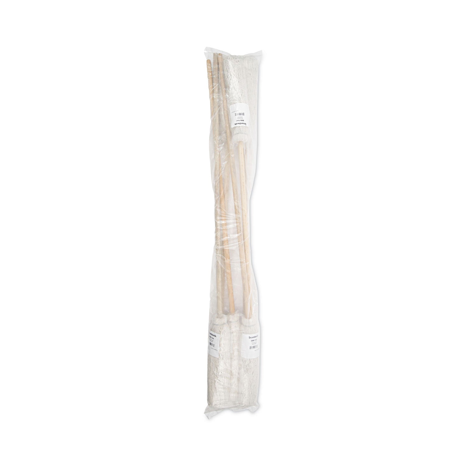 Boardwalk Handle/Deck Mops, 16 oz White Cotton Head, 48" Oak Wood Handle
