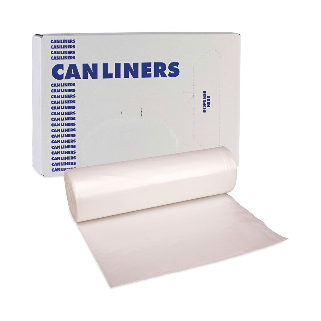 Boardwalk High-Density Can Liners, 45 gal, 11 microns, 40" x 46", Natural, 250/Carton