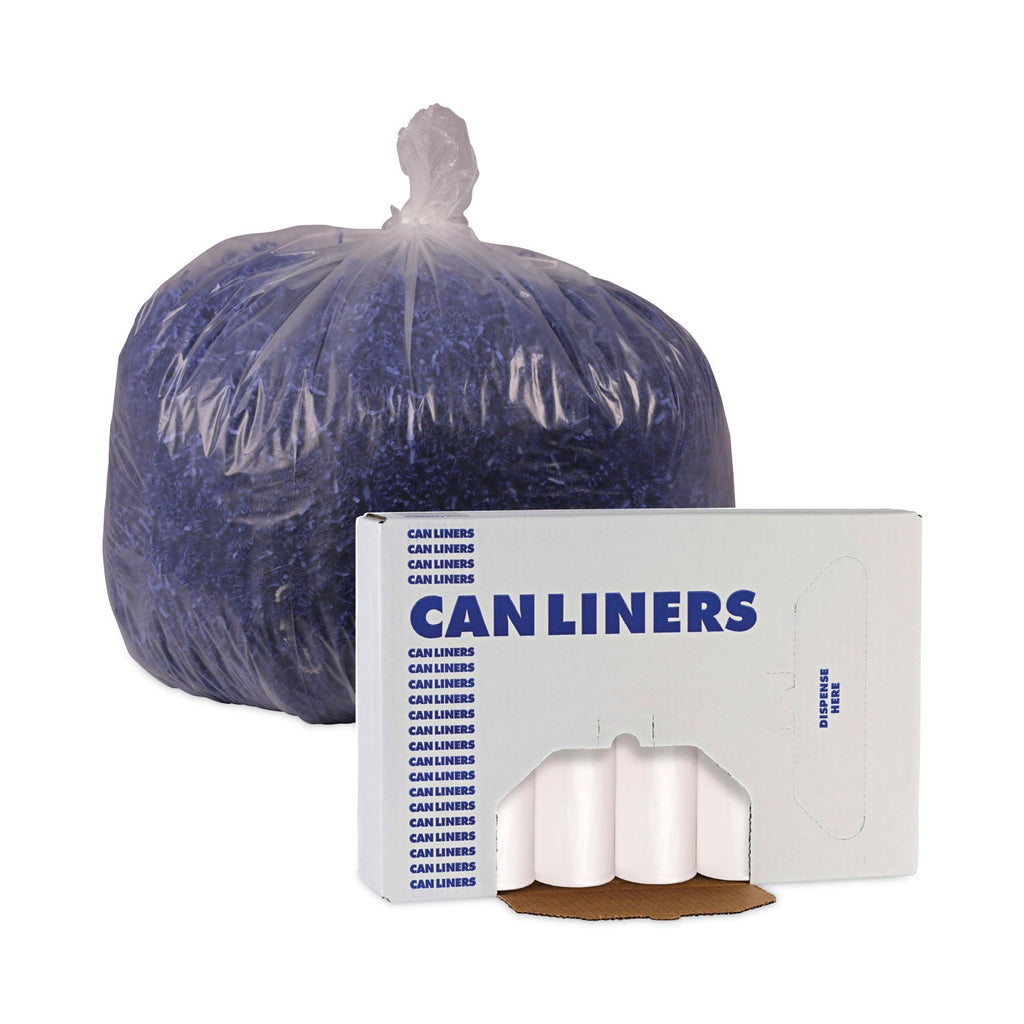 Boardwalk High-Density Can Liners, 45 gal, 13 microns, 40" x 46", Natural, 250/Carton
