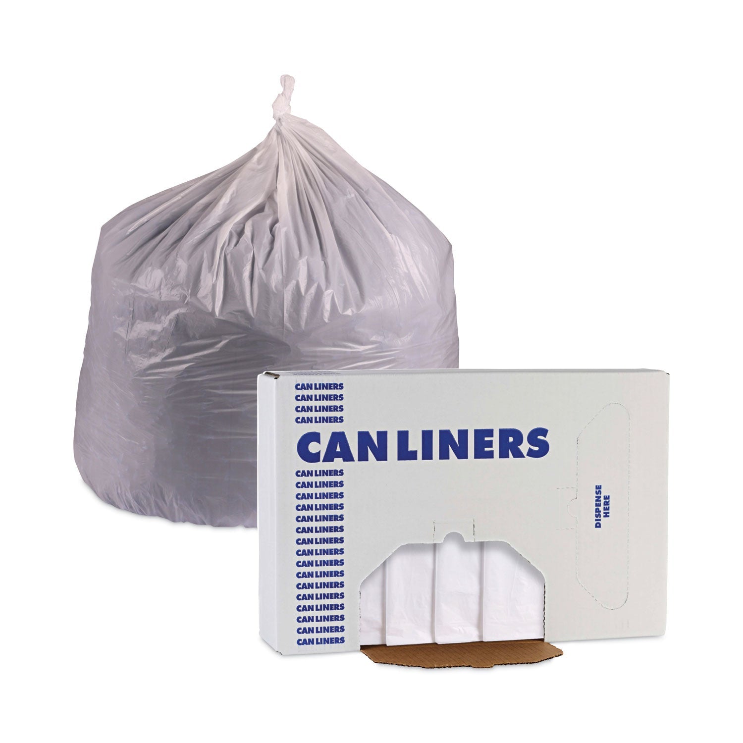 Boardwalk Linear Low Density Industrial Can Liners, 30 gal, 0.7 mil, 30 x 36, White, 200/Carton