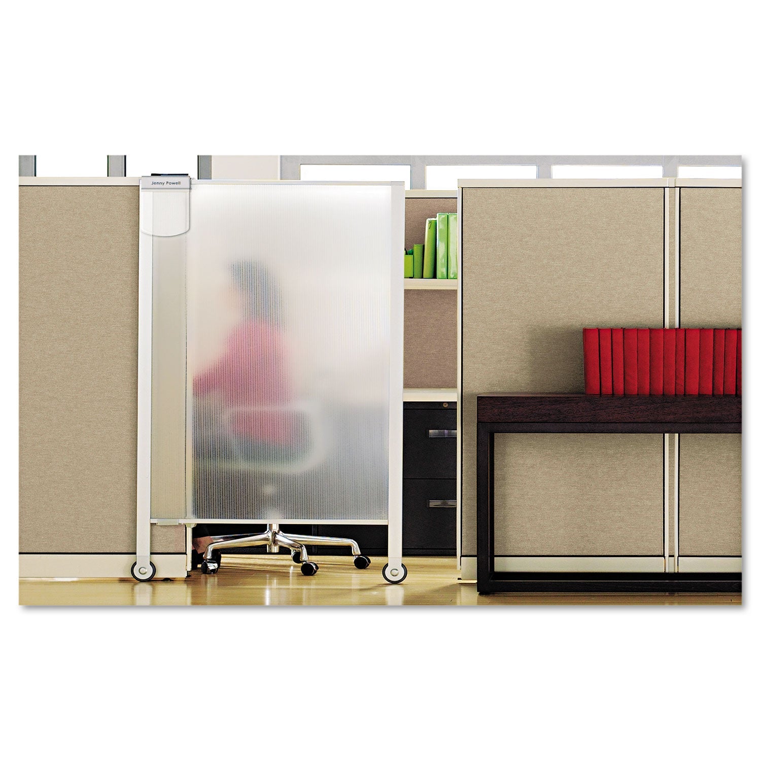 Quartet Premium Workstation Privacy Screen, 38w x 64d, Translucent Clear/Silver