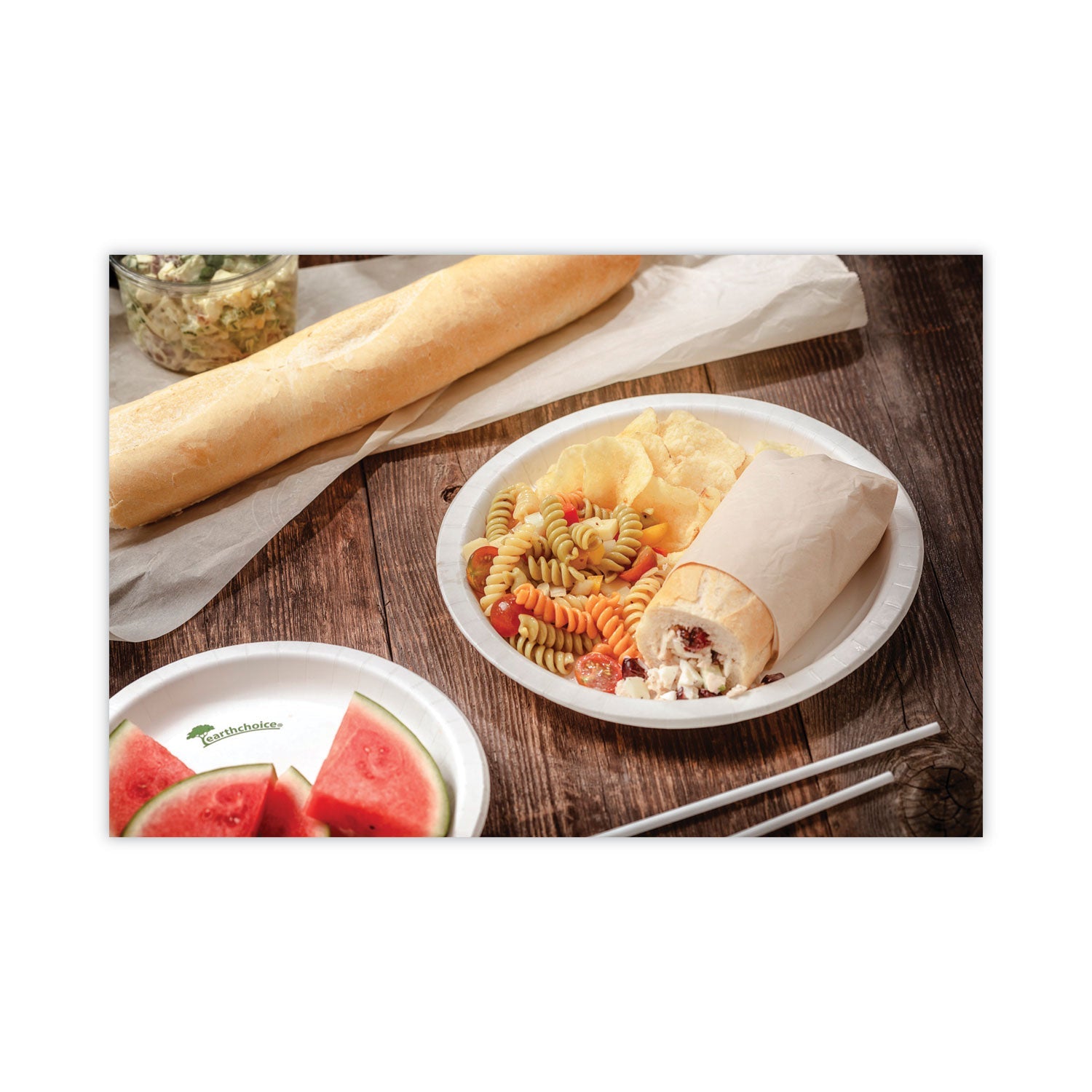 Pactiv Evergreen EarthChoice Pressware Compostable Dinnerware, Plate, 6" dia, White, 750/Carton
