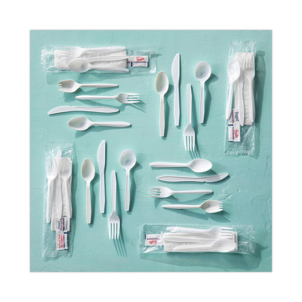 Pactiv Evergreen Fieldware Cutlery, Fork, Mediumweight, White, 1,000/Carton