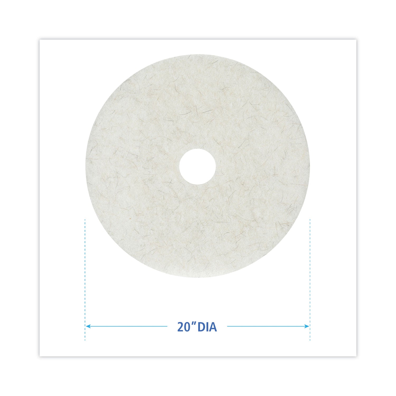 Boardwalk Natural Burnishing Floor Pads, 20" Diameter, White, 5/Carton