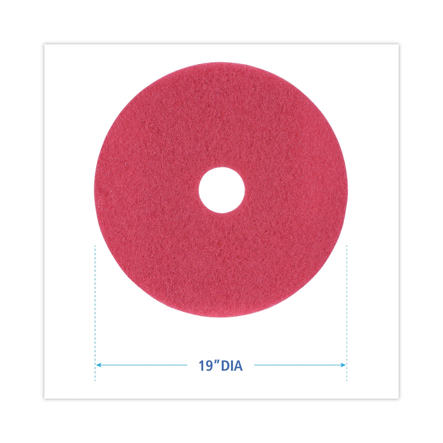 Boardwalk Buffing Floor Pads, 19" Diameter, Red, 5/Carton