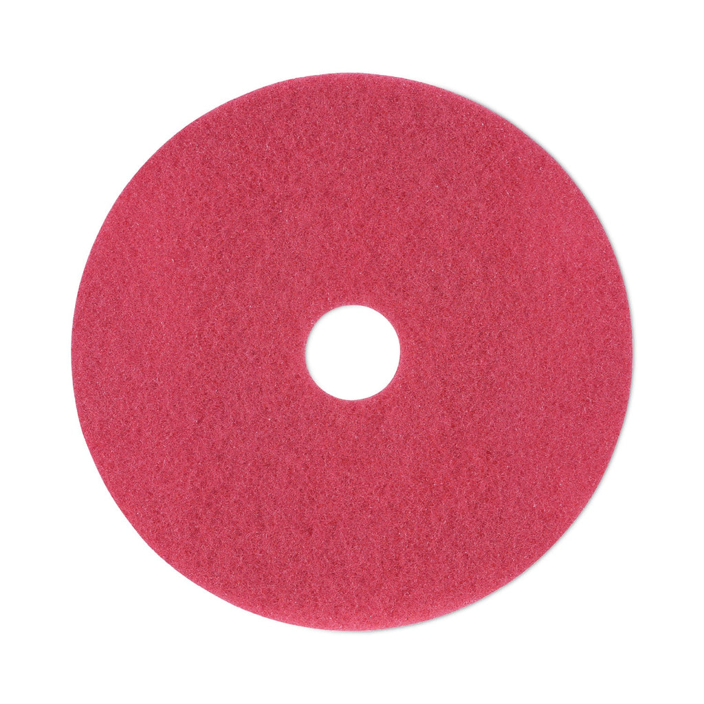 Boardwalk Buffing Floor Pads, 19" Diameter, Red, 5/Carton