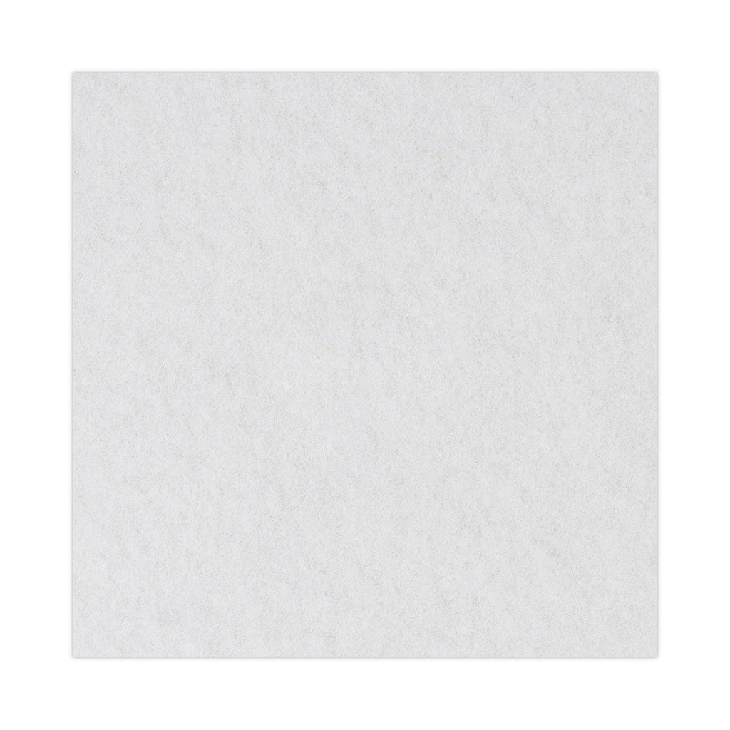 Boardwalk Polishing Floor Pads, 16" Diameter, White, 5/Carton