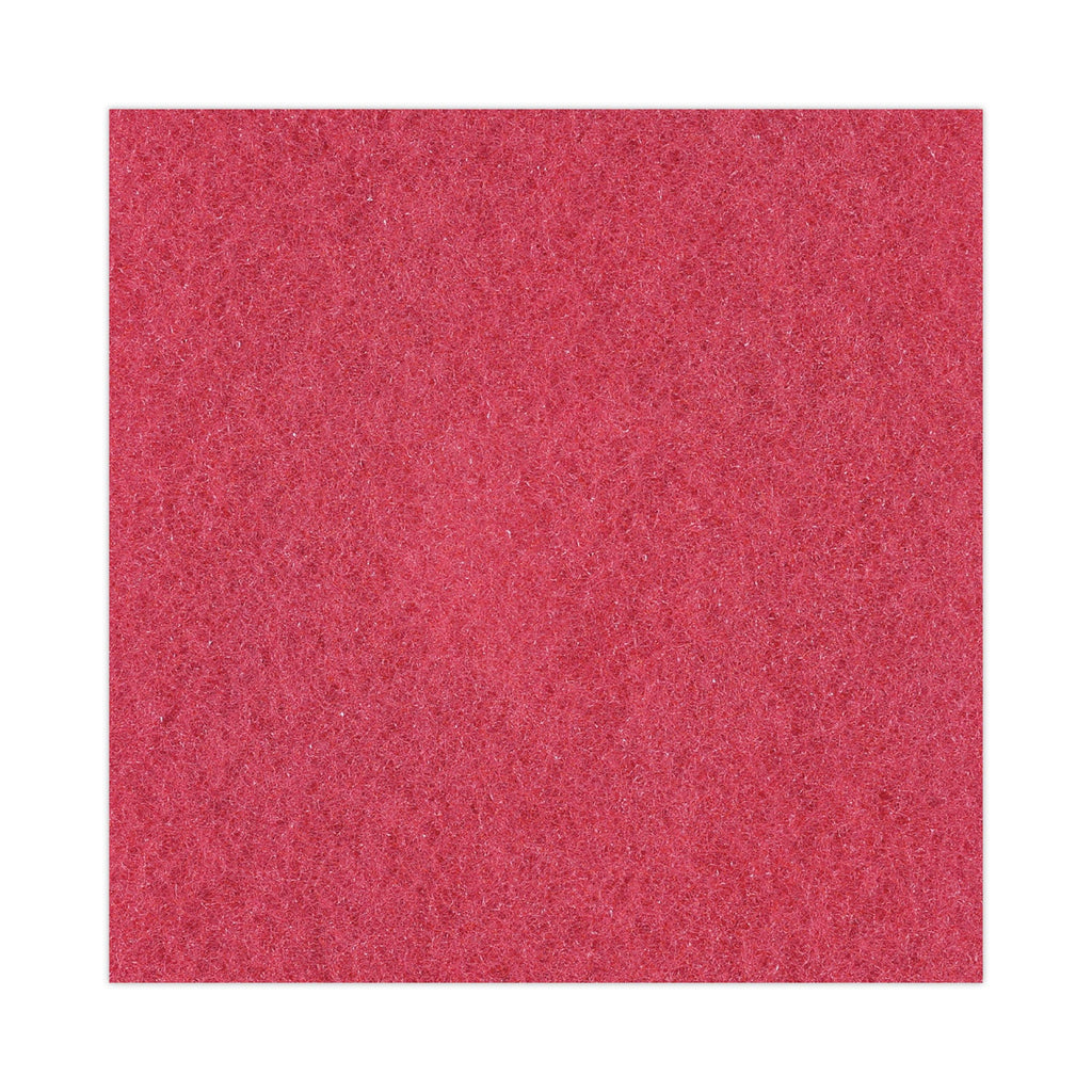 Boardwalk Buffing Floor Pads, 16" Diameter, Red, 5/Carton