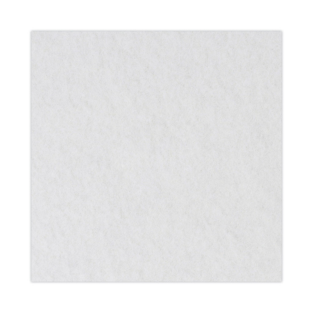 Boardwalk Polishing Floor Pads, 14" Diameter, White, 5/Carton