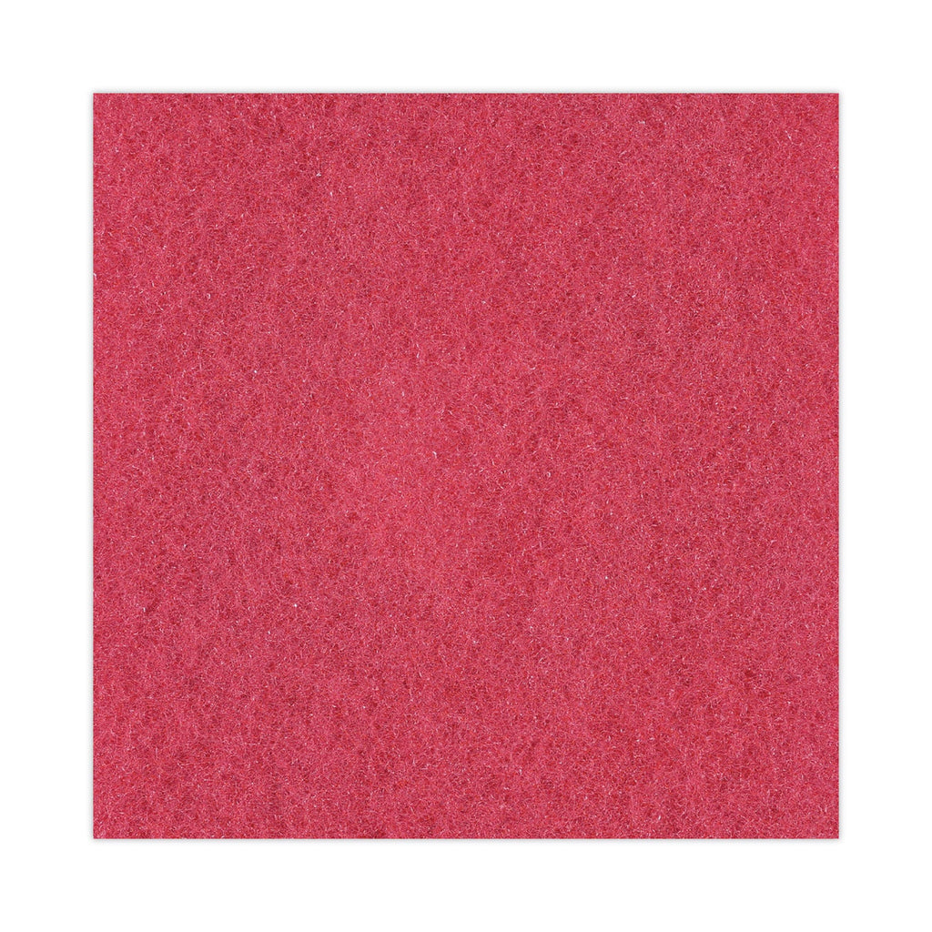 Boardwalk Buffing Floor Pads, 14" Diameter, Red, 5/Carton