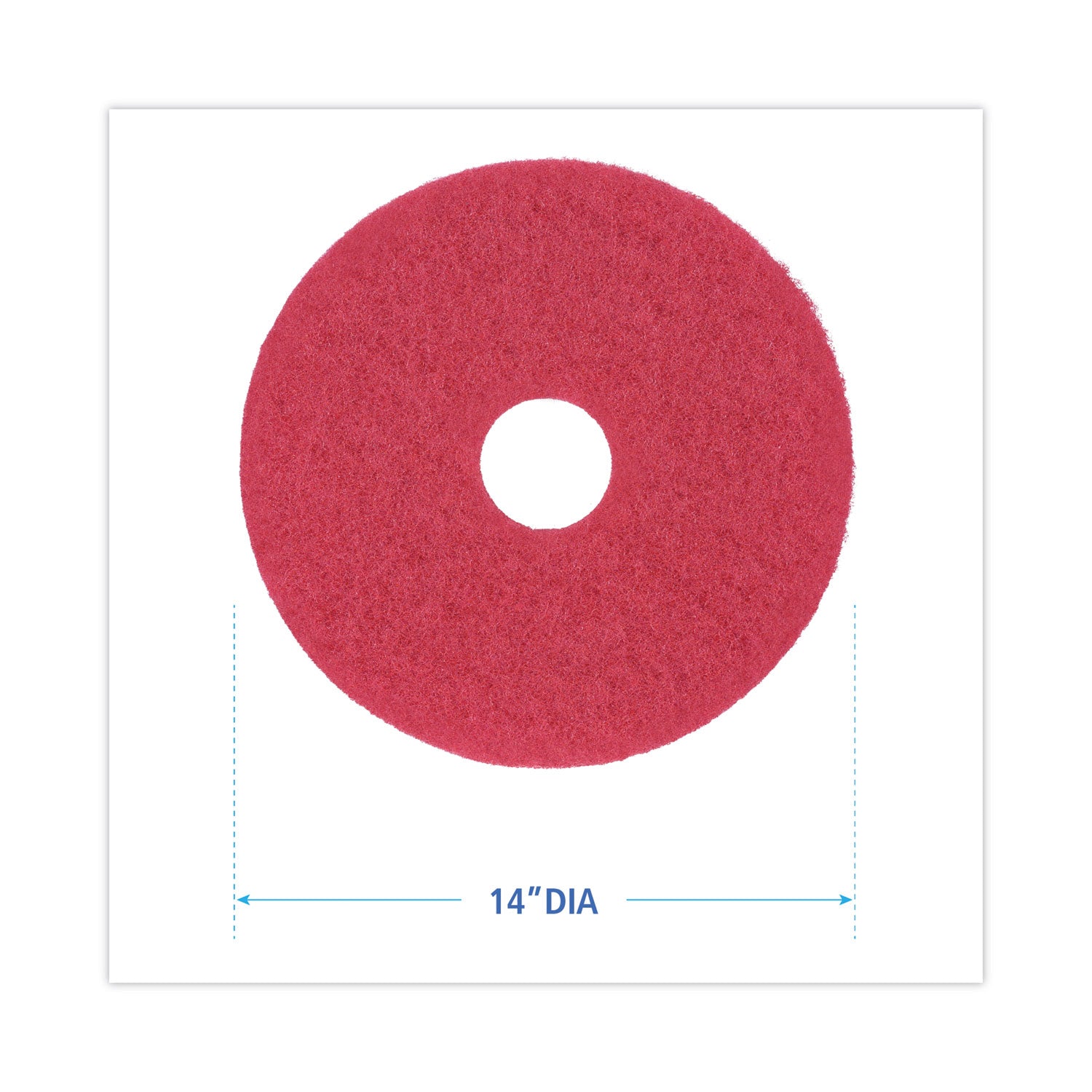 Boardwalk Buffing Floor Pads, 14" Diameter, Red, 5/Carton