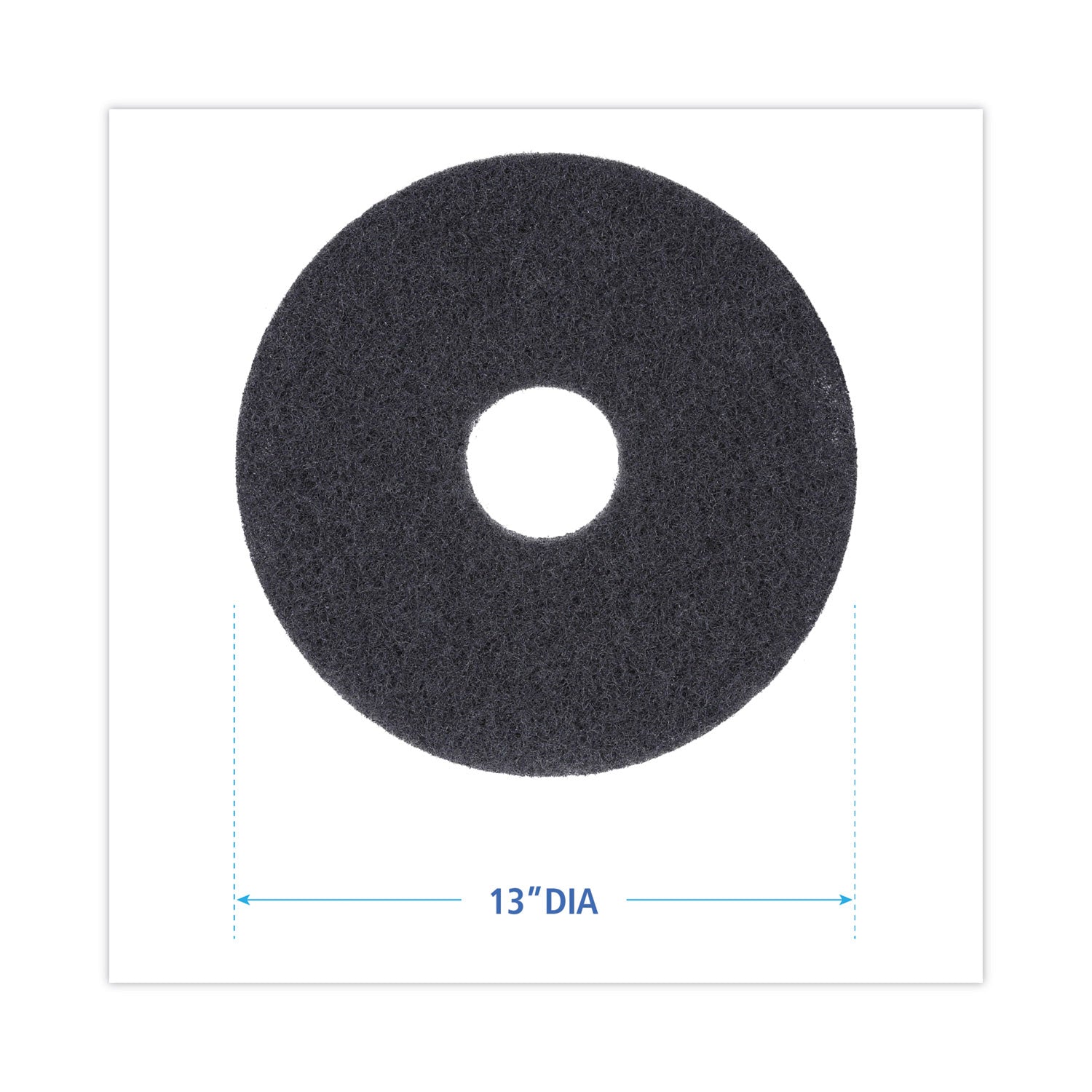 Boardwalk Stripping Floor Pads, 13" Diameter, Black, 5/Carton