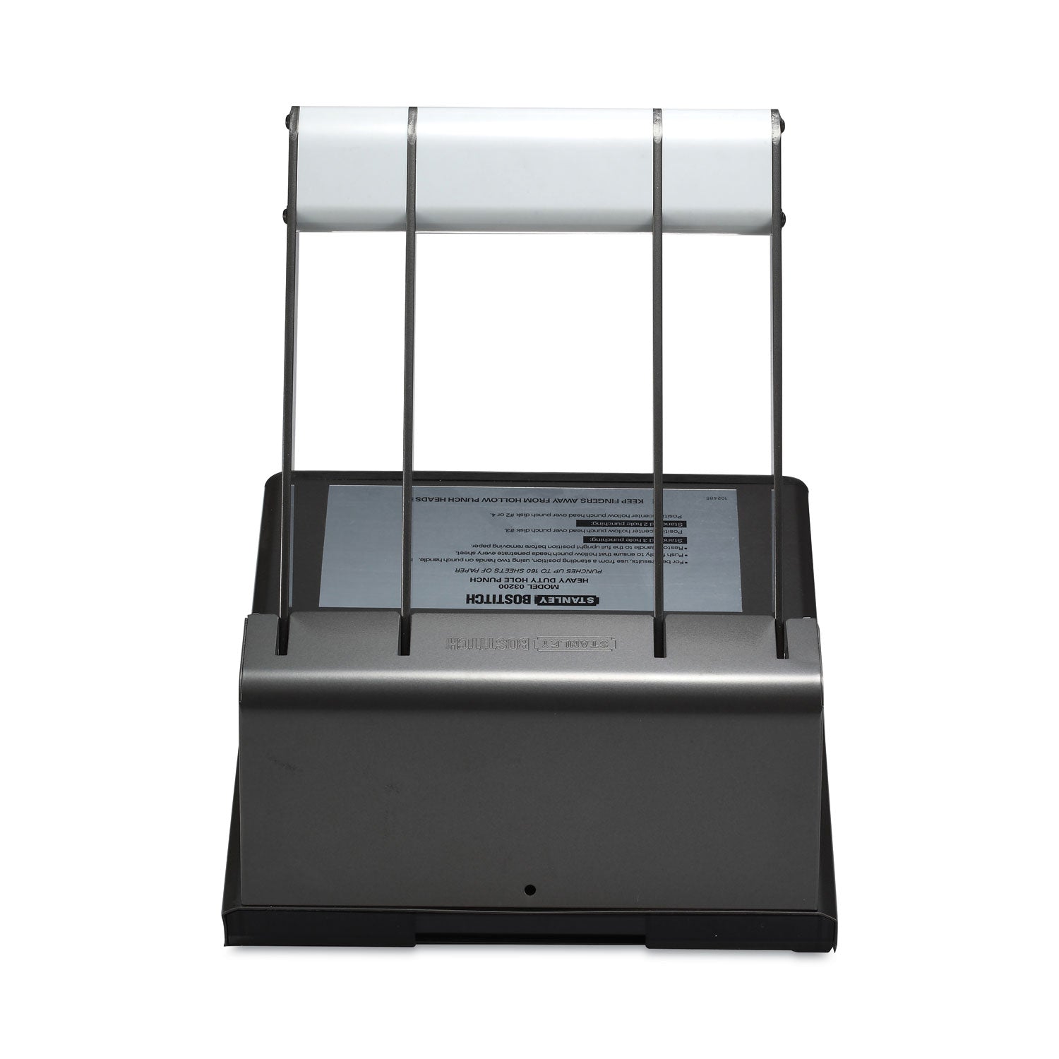 Bostitch 160-Sheet Antimicrobial Protected Xtreme Duty Adjustable Two- to Three-Hole Punch, 9/32" Holes, Black/Silver