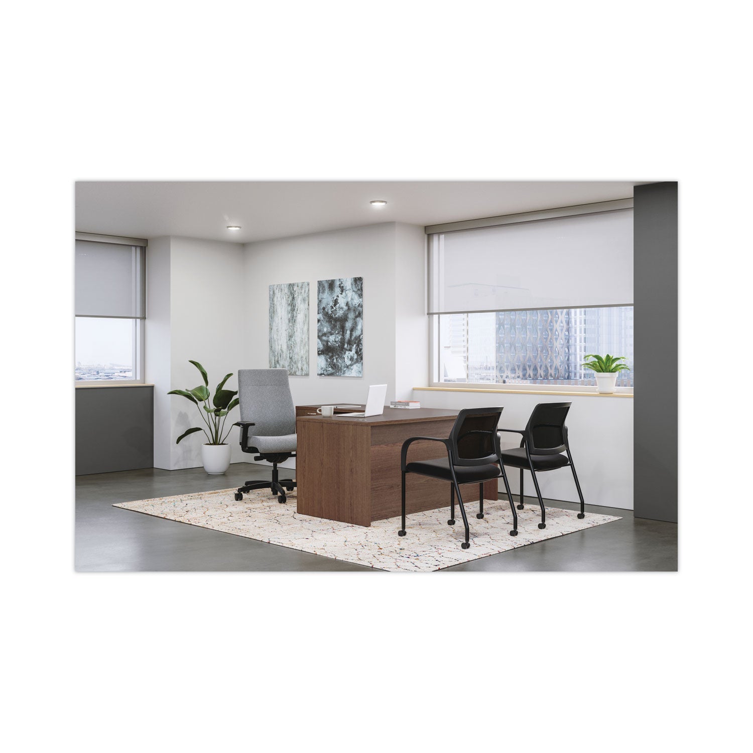 HON Mod Desk Shell, 72" x 30" x 29", Sepia Walnut, 2/Carton