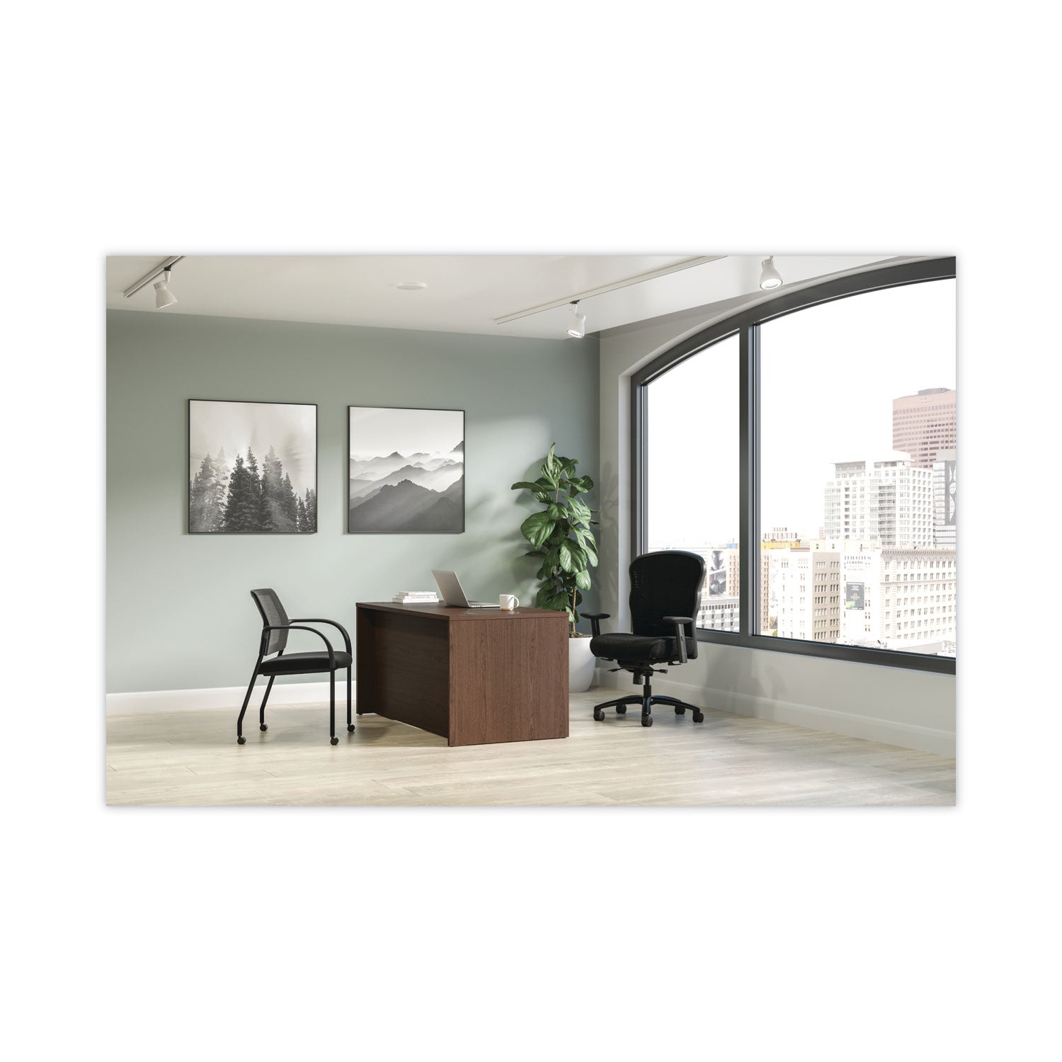 HON Mod Desk Shell, 72" x 30" x 29", Sepia Walnut, 2/Carton