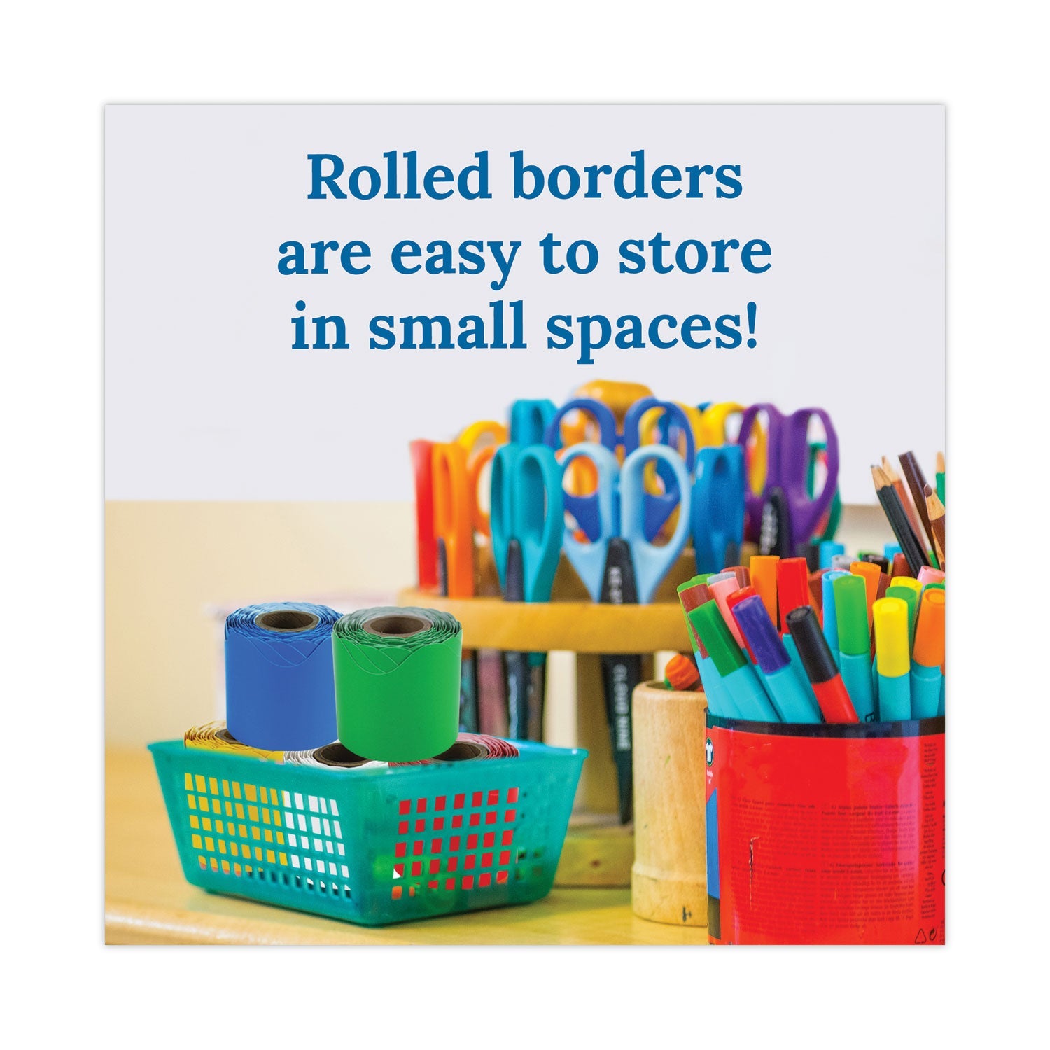 Carson-Dellosa Education Rolled Scalloped Border Set, 2.25" x  36 ft, Assorted, 6/Set