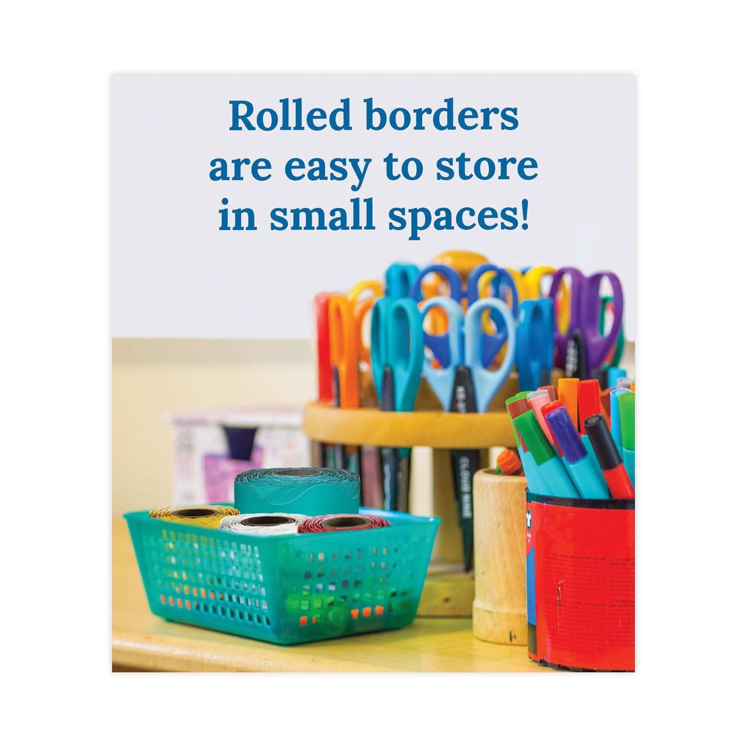 Carson-Dellosa Education Rolled Scalloped Borders, 2.25" x 65 ft, Teal