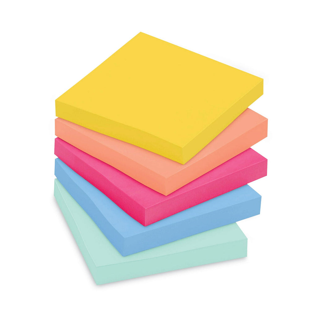 Post-it Note Pads in Summer Joy Collection Colors, 3" x 3", Summer Joy Collection Colors, 90 Sheets/Pad, 12 Pads/Pack
