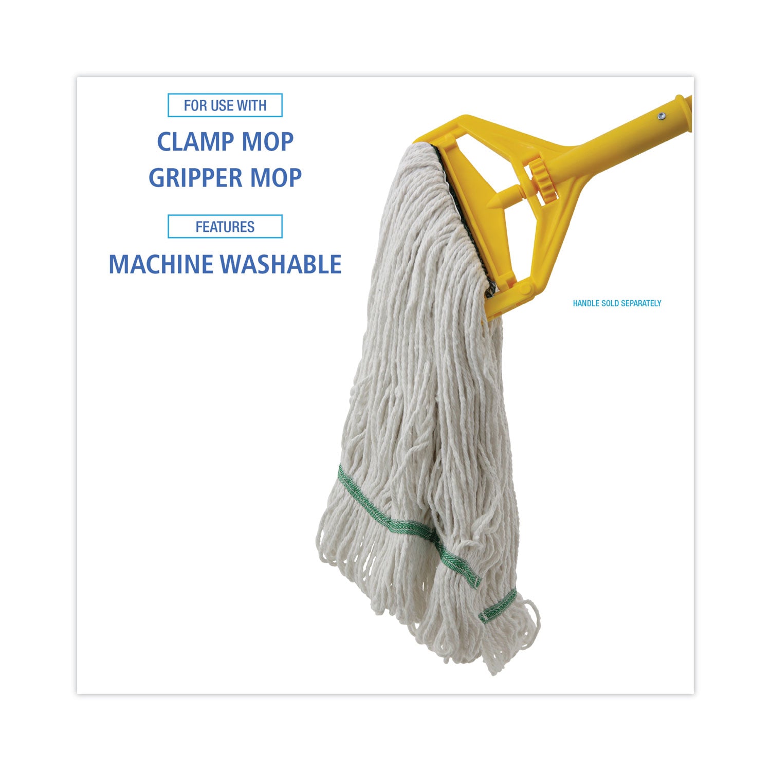 Boardwalk Mop Head, Premium Standard Head, Cotton/Rayon Fiber, Medium, White