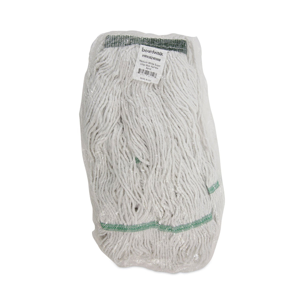 Boardwalk Mop Head, Premium Standard Head, Cotton/Rayon Fiber, Medium, White