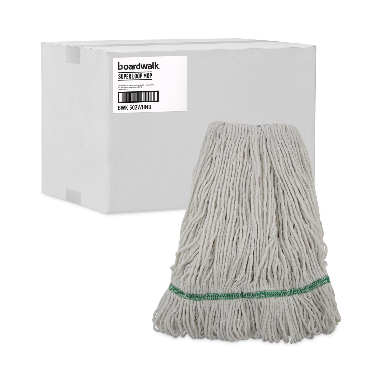 Boardwalk Mop Head, Premium Standard Head, Cotton/Rayon Fiber, Medium, White