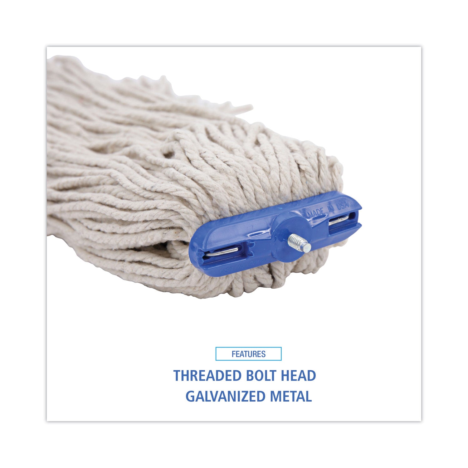 Boardwalk Cut-End Lie-Flat Wet Mop Head, Cotton, 16oz, White