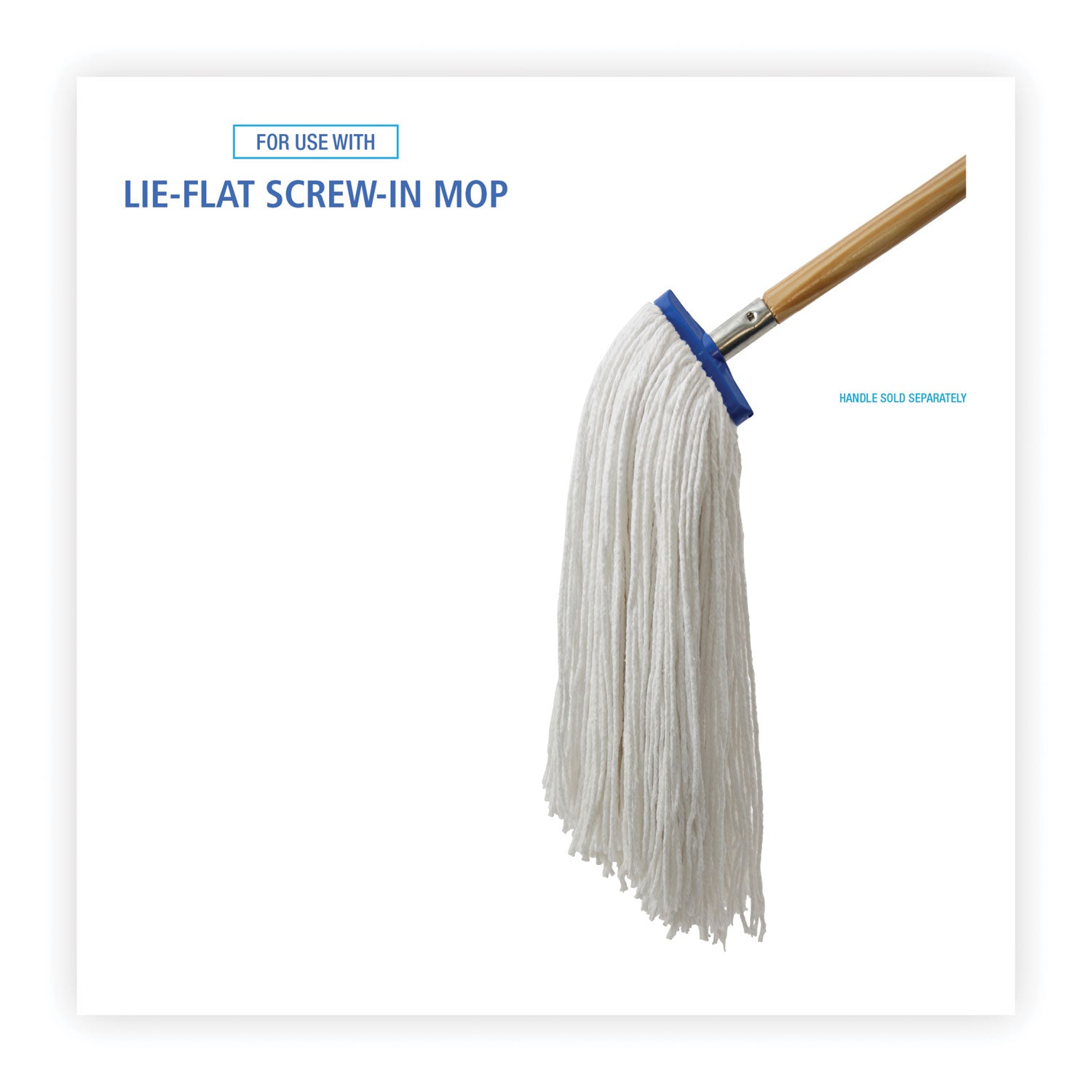 Boardwalk Cut-End Lie-Flat Wet Mop Head, Rayon, 24oz, White, 12/Carton