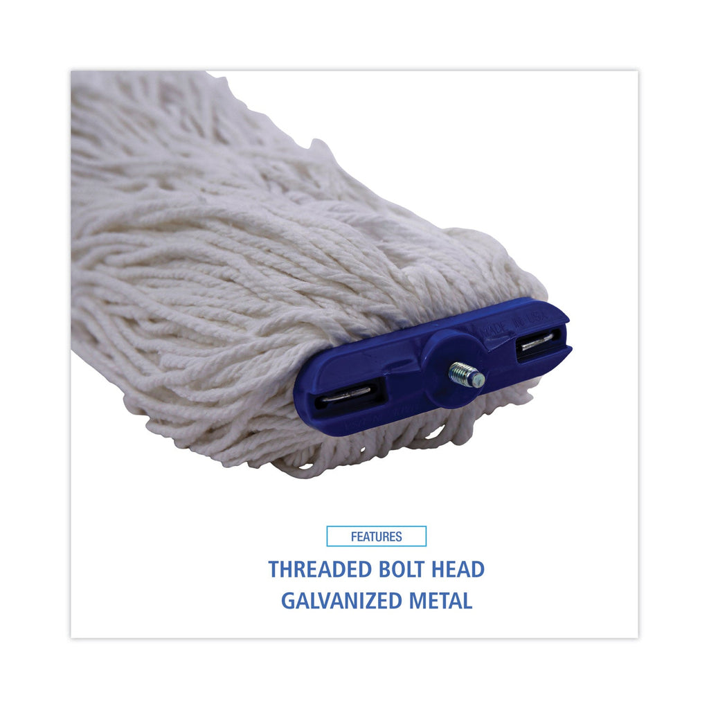 Boardwalk Cut-End Lie-Flat Wet Mop Head, Rayon, 24oz, White