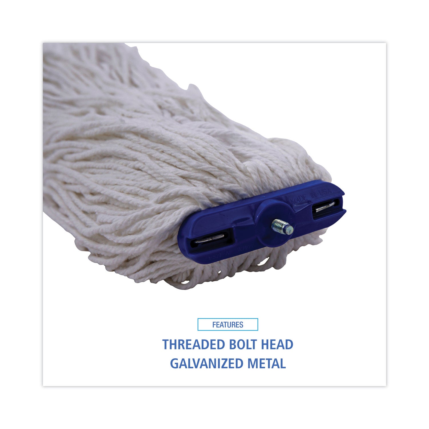 Boardwalk Cut-End Lie-Flat Wet Mop Head, Rayon, 24oz, White