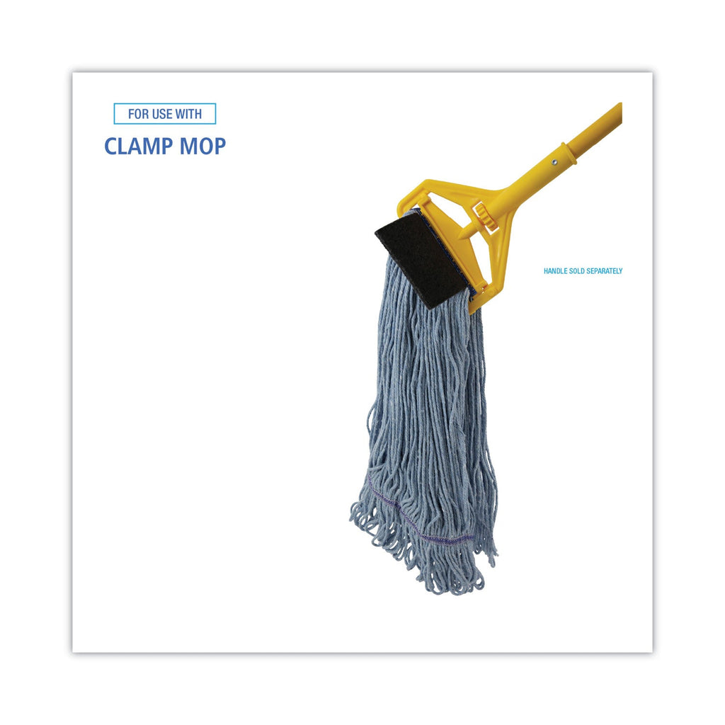 Boardwalk Mop Head, Loop-End, Cotton With Scrub Pad, Large, 12/Carton