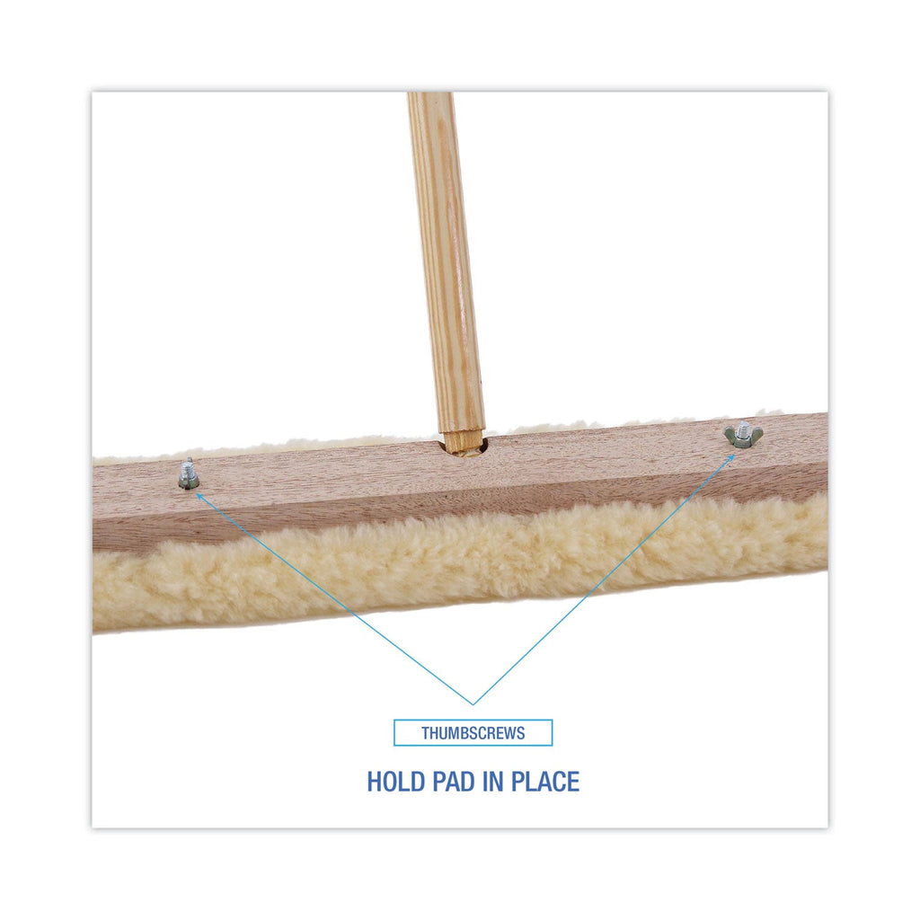 Boardwalk Mop Head, Finish Applicator, Lambswool, 18-Inch, White