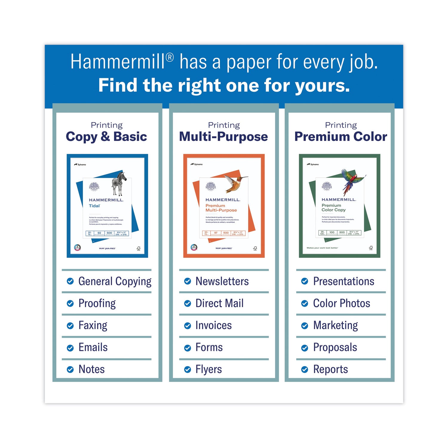 Hammermill Fore Multipurpose Print Paper, 96 Bright, 20 lb Bond Weight, 8.5 x 11, White, 500 Sheets/Ream