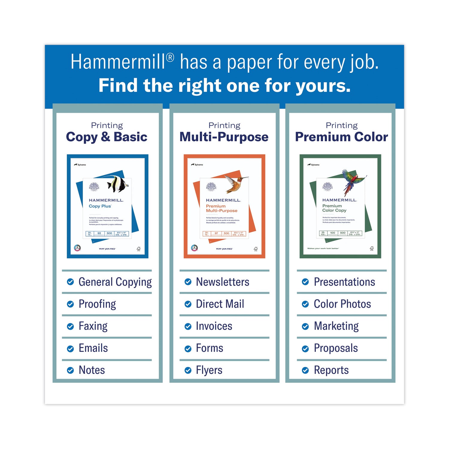 Hammermill Copy Plus Print Paper, 92 Bright, 20 lb Bond Weight, 11 x 17, White, 500/Ream