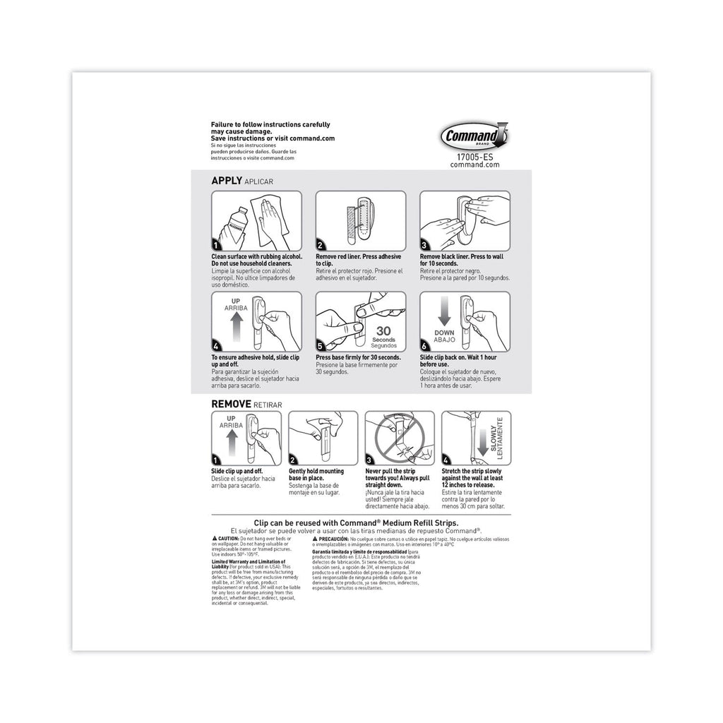 Command Spring Hook, 1 1/8w x 3/4d x 3h, White, 1 Hook/Pack