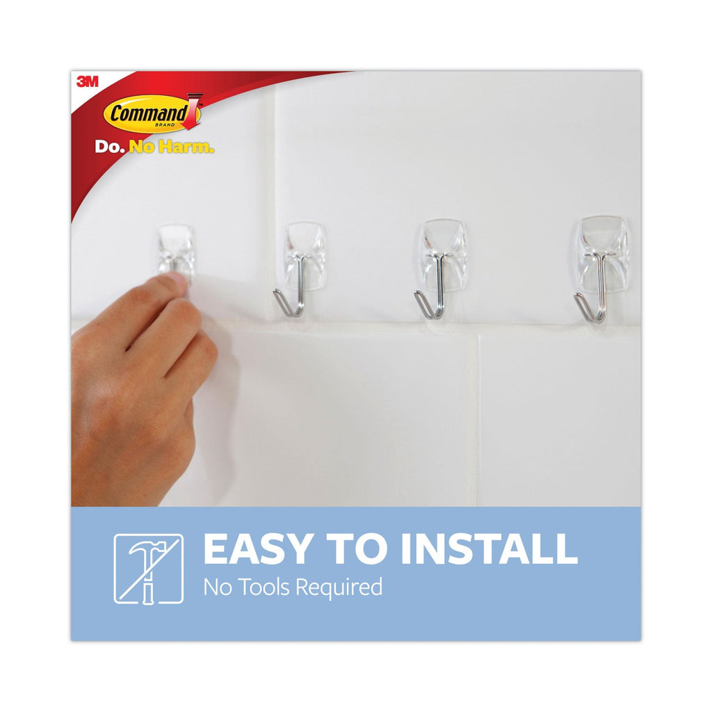 Command Assorted Refill Strips, Removable, (8) Small 0.75 x 1.75, (4) Medium 0.75 x 2.75, (4) Large 0.75 x 3.75, Clear, 16/Pack