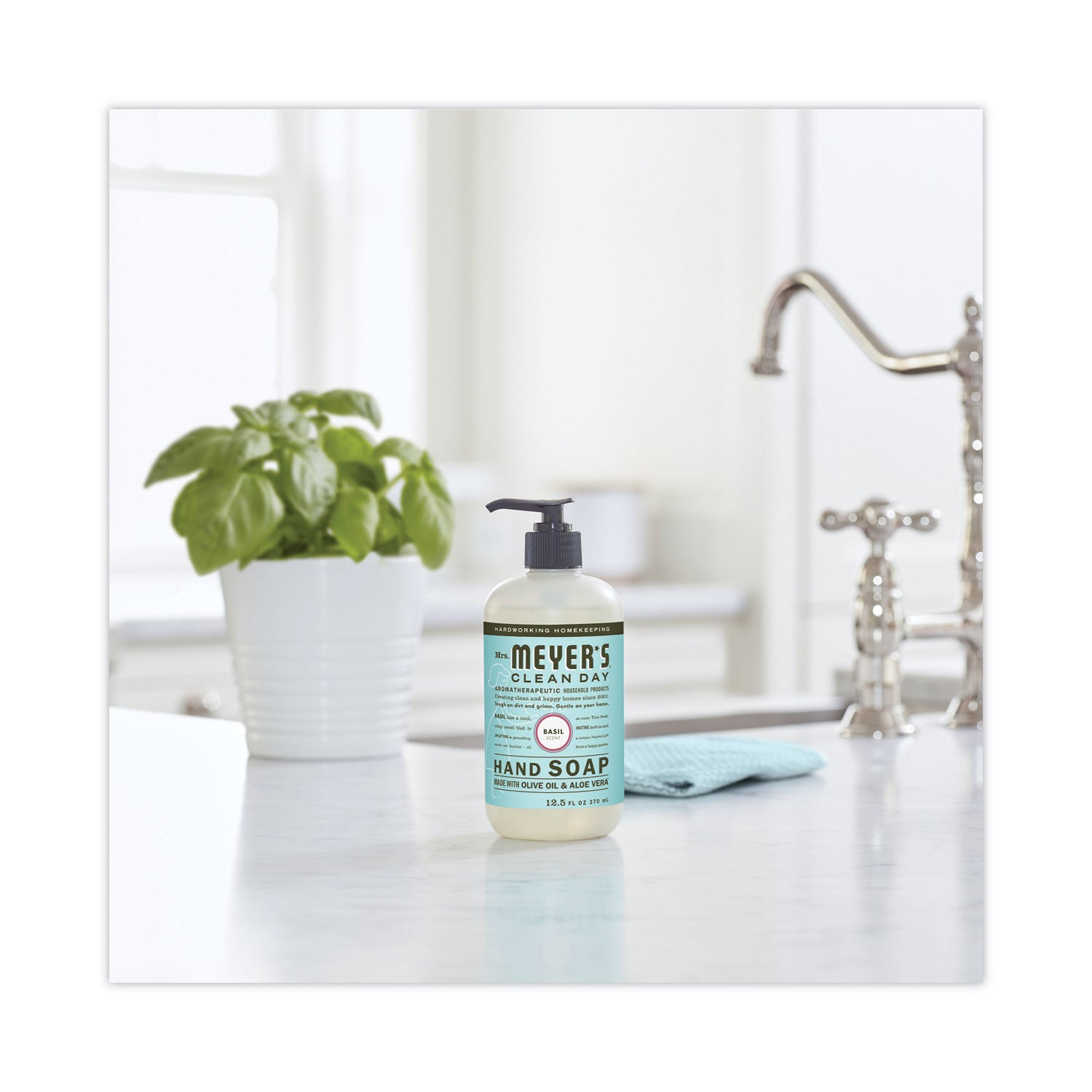 Mrs. Meyer's Clean Day Liquid Hand Soap, Basil, 12.5 oz