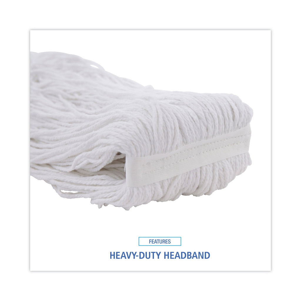 Boardwalk Cut-End Wet Mop Head, Rayon, No. 32, White