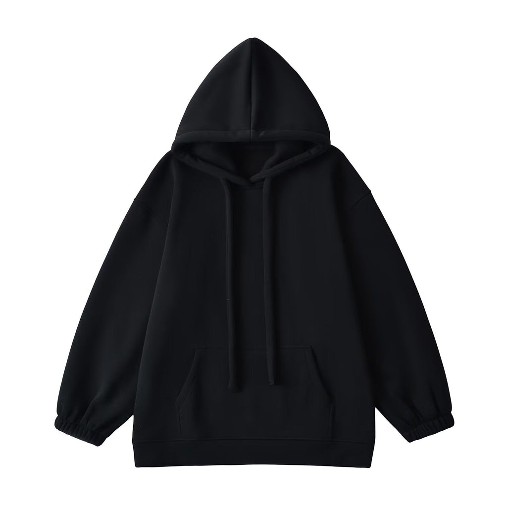 Loose drawstring hooded sweatshirt