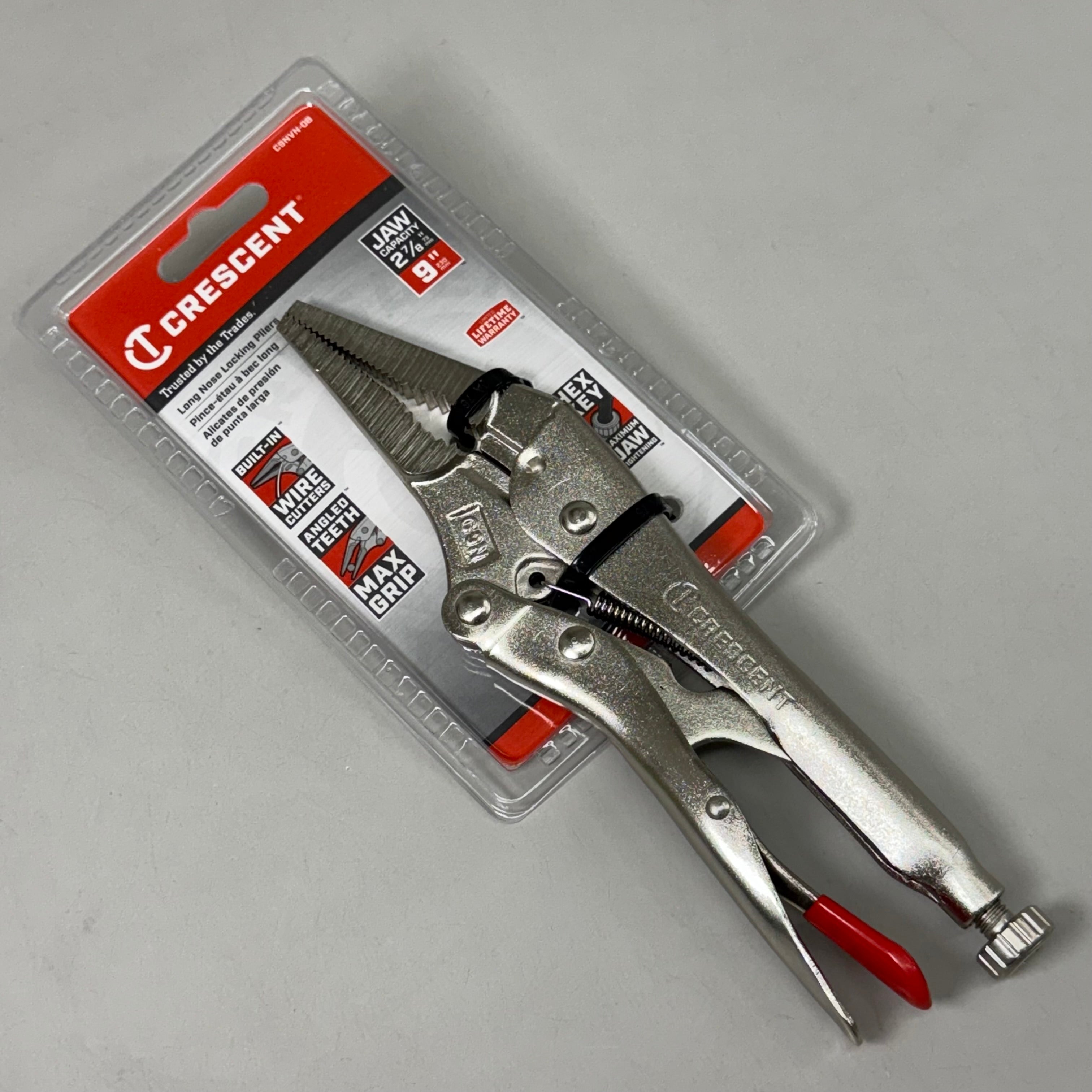 CRESCENT (New) 9" Curved Jaw Locking Pliers with Wire Cutter