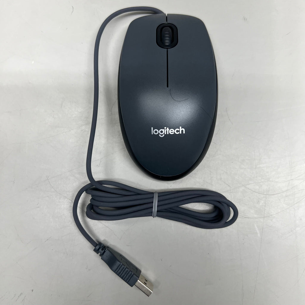 LOGITECH Full-Size USB Wired Mouse 4.5" x 2.5" Black M100