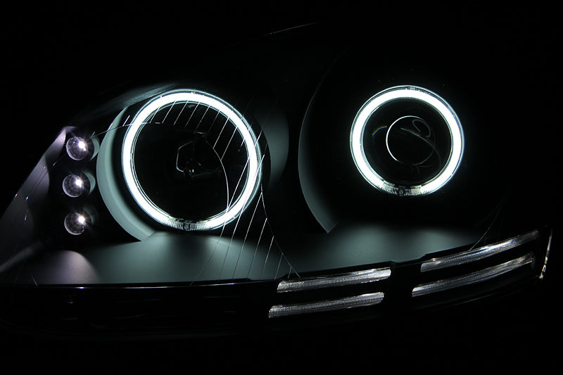 Anzo 2006-2009 Volkswagen Rabbit Projector Headlights w/ Halo Black (CCFL)