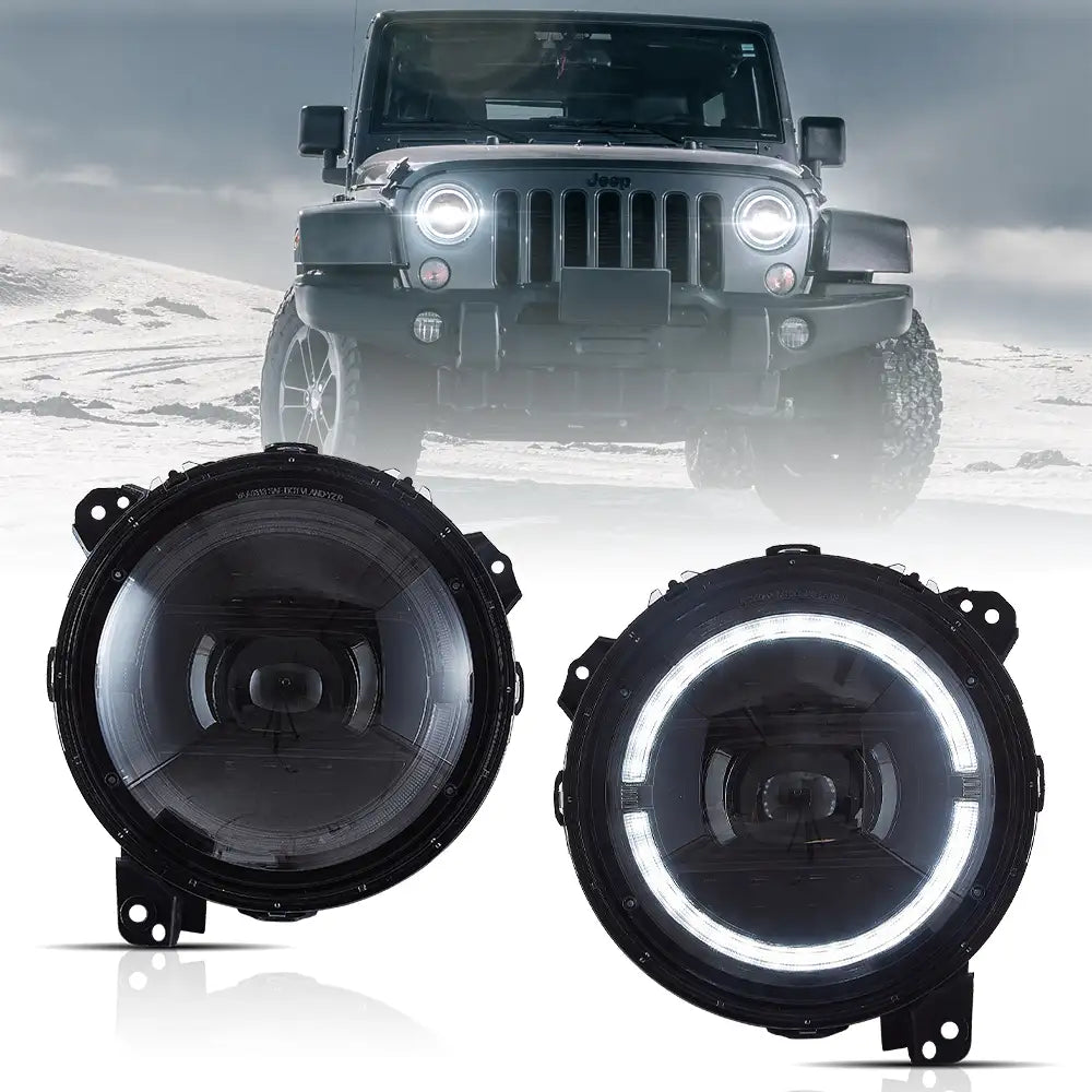 Full LED Headlight Assembly With Start-up Animation For 2018-UP Wrangler JL JLU JT Rubicon