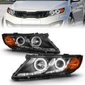 Anzo 2011-2013 Kia Optima Projector Headlights w/ Halo Black (CCFL)