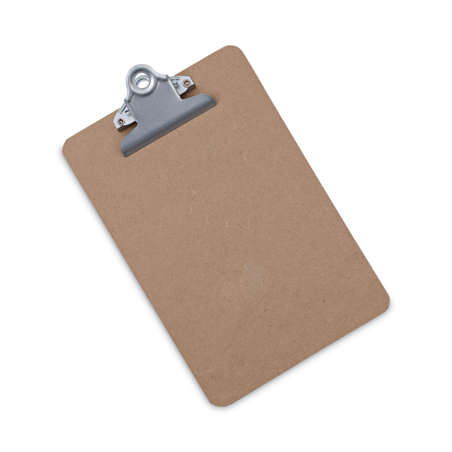 Universal Hardboard Clipboard, 0.75" Clip Capacity, Holds 5 x 8 Sheets, Brown
