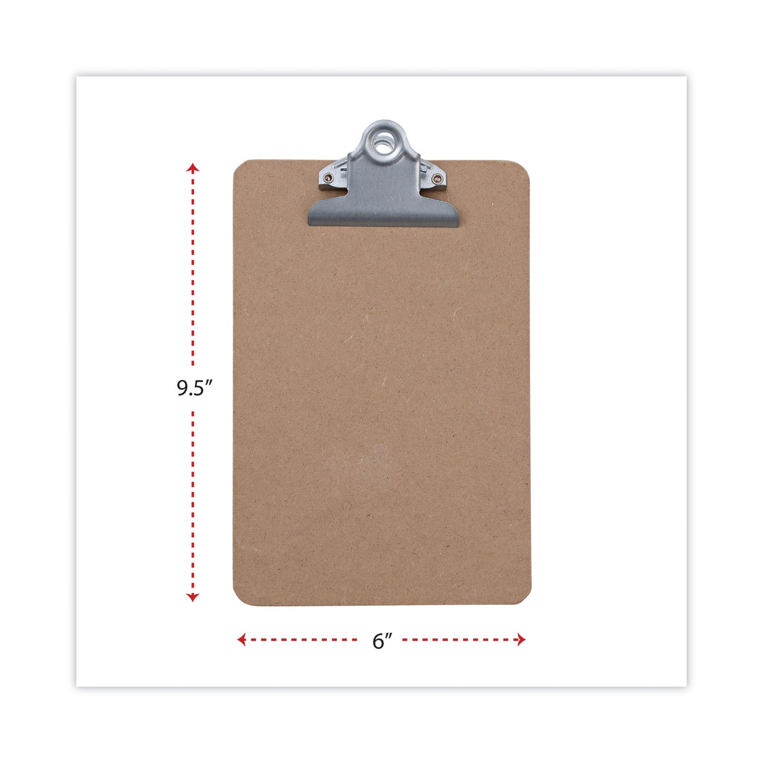 Universal Hardboard Clipboard, 0.75" Clip Capacity, Holds 5 x 8 Sheets, Brown
