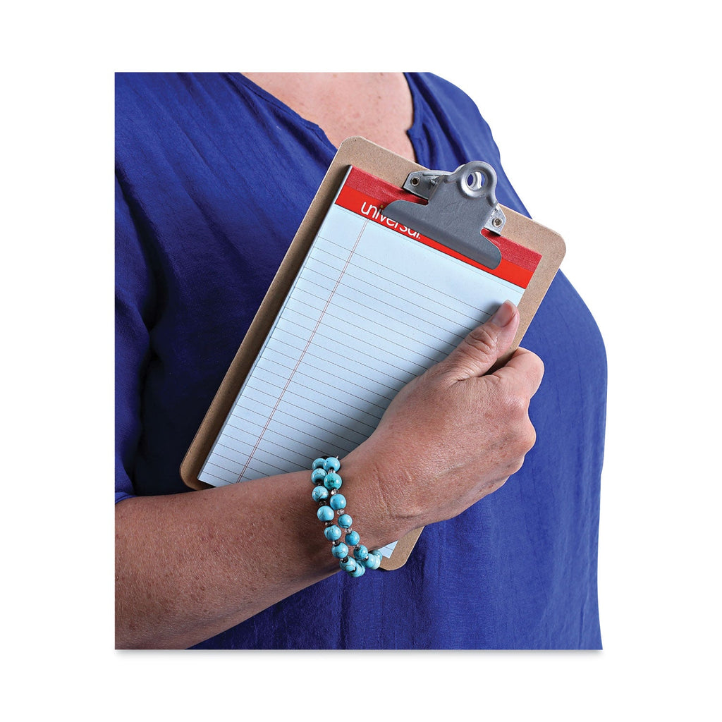 Universal Hardboard Clipboard, 0.75" Clip Capacity, Holds 5 x 8 Sheets, Brown